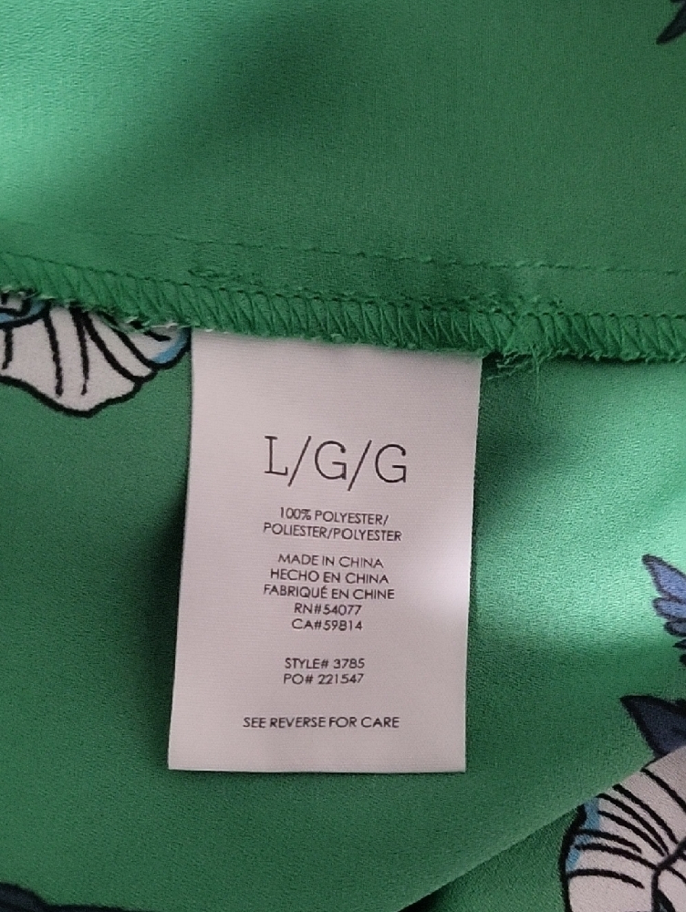 Cabi 3785 Primrose Floral Green Blouse Sleevless Top Womens Size Large - Picture 6 of 9